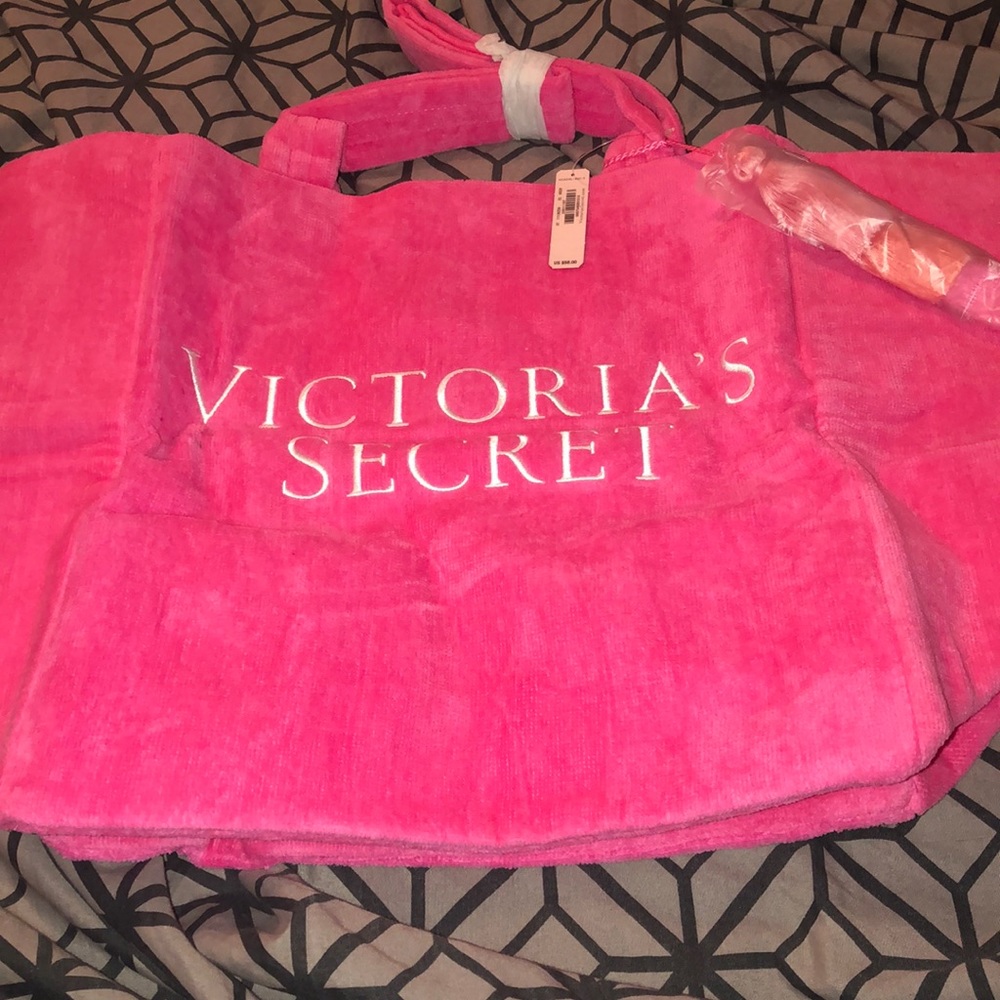 Victoria Secret beach tote bag.